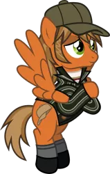 Size: 981x1544 | Tagged: safe, artist:lightningbolt, derpibooru import, ponified, pegasus, pony, .svg available, baseball cap, cap, chubby, clothes, crossed arms, dance dance (song), fall out boy, flying, from under the cork tree, hat, male, patrick stump, pinstripes, shirt, shoes, simple background, socks, solo, stallion, suit, svg, transparent background, undershirt, vector, zipper