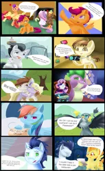 Size: 2500x4096 | Tagged: safe, artist:thewarriorartist, derpibooru import, apple bloom, button mash, dinky hooves, featherweight, gabby, pipsqueak, princess ember, rainbow dash, rarity, rumble, scootaloo, soarin', spike, spitfire, starlight glimmer, sweetie belle, tender taps, thorax, changeling, dragon, earth pony, gryphon, pegasus, pony, and then spike was bi, bisexual, camera, comic, cooties, cutie mark crusaders, dinkysqueak, dragoness, emberspike, facewing, female, gay, gilligan cut, male, pie, restraining order, scootaspike, shipping, shipping denied, sparity, sparlight, spike gets all the mares, straight, sweetiemash, tenderbloom, that pony sure does love pies, thoraxspike, wing hands