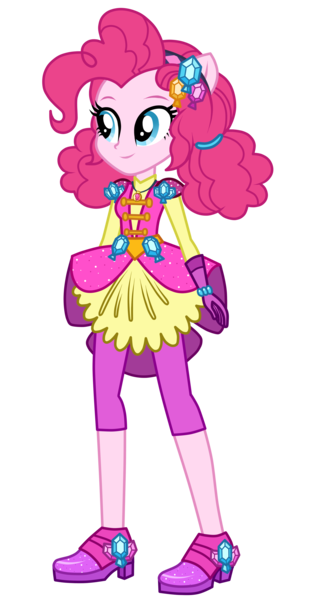 Size: 1800x3500 | Tagged: safe, artist:mixiepie, derpibooru import, pinkie pie, equestria girls, legend of everfree, clothes, crystal guardian, cute, diapinkes, female, geode of sugar bombs, gloves, magical geodes, ponied up, simple background, smiling, solo, transparent background, vector