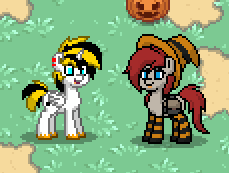 Size: 229x173 | Tagged: safe, derpibooru import, oc, oc:thunder scratch, unofficial characters only, alicorn, pony, pony town, :p, alicorn oc, clothes, halloween, holiday, jack-o-lantern, pumpkin, smiling, socks, striped socks, tongue out