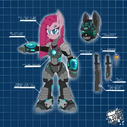 Size: 1200x1200 | Tagged: armor, artist:sanyo2100, derpibooru import, pinkamena diane pie, pinkie pie, robot, safe, solo, technology