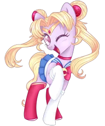 Size: 2286x2730 | Tagged: artist:hawthornss, celena, clothes, cosplay, costume, crossover, cute, derpibooru import, ear piercing, earring, gameloft, hair accessory, jewelry, looking at you, magical pony, nightmare night costume, one eye closed, open mouth, piercing, safe, sailor moon, serena tsukino, simple background, socks, solo, transparent background, tsukino usagi, twintails, wink