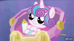 Size: 640x360 | Tagged: safe, derpibooru import, screencap, princess flurry heart, spike, starlight glimmer, twilight sparkle, twilight sparkle (alicorn), alicorn, dragon, pony, unicorn, the times they are a changeling, animated, auntie twilight, baby, baby bottle, baby pony, cooing, cradle, cute, dawwww, diaper, discovery family logo, female, filly, flurrybetes, foal, gif, gifs.com, glimmerbetes, male, mare, open mouth, spikabetes, twiabetes, uncle and niece, uncle spike