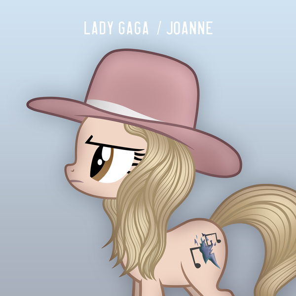 Size: 1500x1500 | Tagged: album, album cover, artist:aldobronyjdc, derpibooru import, female, hat, joanne, lady gaga, music, parody, ponified, ponified album cover, ponified celebrity, safe, solo, song reference