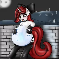 Size: 720x719 | Tagged: artist:audax, artist:memetic hazard, belly, belly button, big belly, chubby, derpibooru import, digestion, edit, fat, fat fetish, female, fetish, grimdark, nightmare night, oc, oc:lilith, questionable, solo, solo female, soul vore, soul vore edit, unofficial characters only, vore