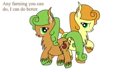 Size: 8000x4500 | Tagged: safe, artist:dinkyuniverse, derpibooru import, apple top, carrot top, golden harvest, earth pony, pony, absurd resolution, anything you can do, apple family member, duo, female, mare, unshorn fetlocks