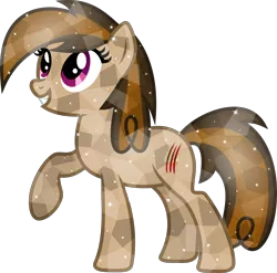 Size: 3034x3000 | Tagged: safe, artist:uponia, derpibooru import, oc, oc:cupcake slash, unofficial characters only, crystal pony, pony, crystallized, flash puppet, happy, raised hoof, simple background, solo, transparent background