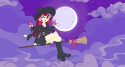 Size: 1664x896 | Tagged: safe, artist:prettycelestia, derpibooru import, apple bloom, scootaloo, sweetie belle, equestria girls, clothes, costume, cutie mark crusaders, fusion, gem fusion, hat, multiple arms, nightmare night costume, steven universe, the ultimate cutie mark crusader, witch, witch hat