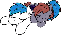 Size: 1456x836 | Tagged: safe, artist:moemneop, derpibooru import, oc, oc:kami, oc:lukida, unofficial characters only, bat pony, pegasus, pony, lukami, sleeping