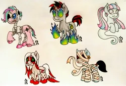 Size: 4144x2819 | Tagged: artist:dawn-designs-art, colt, damned, derpibooru import, female, filly, ghost, halloween, hellfire, male, mummy, oc, safe, undead, unofficial characters only, zombie