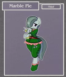 Size: 1108x1280 | Tagged: anthro, artist:brownie-bytes, clothes, crossover, derpibooru import, final fantasy, marble pie, part of a set, safe, solo, thief, unguligrade anthro
