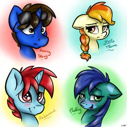 Size: 3024x3024 | Tagged: artist:gaelledragons, bust, derpibooru import, oc, oc:flashy, oc:little flame, oc:raving story, oc:red diamond, portrait, safe, unofficial characters only