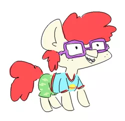 Size: 528x511 | Tagged: artist:nobody, braces, chuckie finster, clothes, crossover, derpibooru import, rugrats, safe, solo, twist