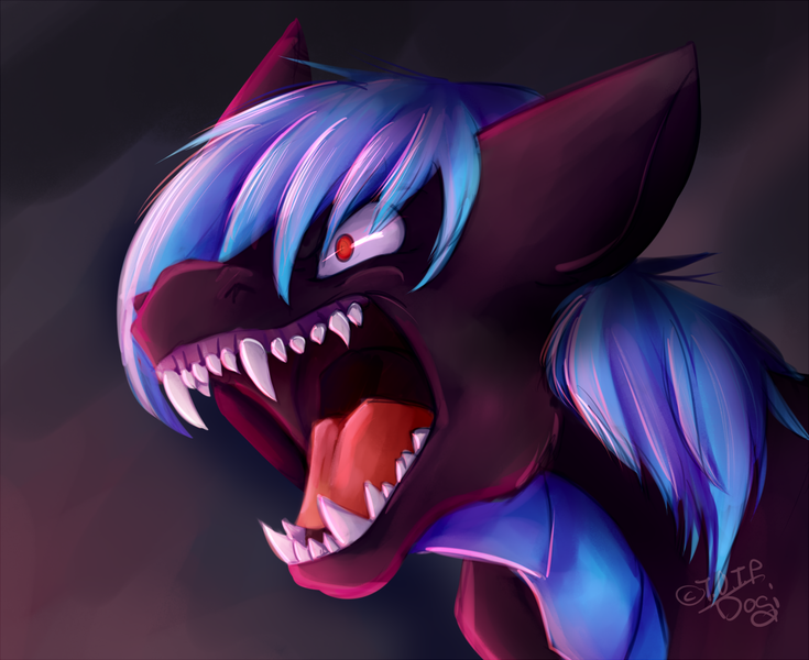 Size: 1092x892 | Tagged: angry, artist:dogi-crimson, bust, derpibooru import, dragon, fangs, floppy ears, oc, oc:vibrato, open mouth, portrait, roar, safe, sharp teeth, solo, teeth, unofficial characters only