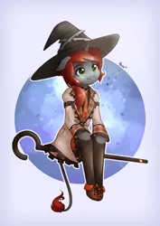 Size: 2480x3508 | Tagged: safe, artist:pezzhippo, derpibooru import, oc, oc:fade, unofficial characters only, classical unicorn, pony, semi-anthro, unicorn, cute, halloween, leonine tail, solo