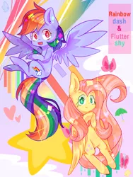 Size: 550x733 | Tagged: artist:louderpony, butterfly, derpibooru import, fluttershy, flying, rainbow dash, safe