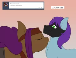Size: 1280x985 | Tagged: artist:lunis1992, ask the amazon mares, derpibooru import, eyes closed, kissing, oc, oc:teb, oc:warcry, safe, tumblr, unofficial characters only