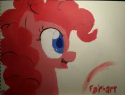 Size: 2361x1791 | Tagged: acrylic painting, artist:fairhart, derpibooru import, painting, photo, pinkie pie, safe, smiling, solo, traditional art