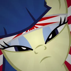Size: 2000x2000 | Tagged: safe, artist:facelesssoles, derpibooru import, powder rouge, earth pony, pony, asian pony, bandana, close-up, female, hi anon, imperial japan, japan, looking at you, mare, solo, vector, world war ii