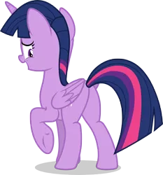 Size: 7000x7510 | Tagged: safe, artist:luckreza8, derpibooru import, twilight sparkle, twilight sparkle (alicorn), alicorn, pony, to where and back again, .svg available, absurd resolution, female, folded wings, mare, plot, raised hoof, simple background, solo, transparent background, twibutt, underhoof, vector