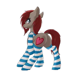 Size: 1098x1076 | Tagged: artist:red_moonwolf, clothes, derpibooru import, looking back, oc, oc:ponepony, plot, pony town, scarf, simple background, socks, solo, striped socks, suggestive, transparent background, unofficial characters only