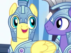 Size: 2048x1536 | Tagged: safe, derpibooru import, screencap, pony, animation error, armor, beautiful, classy, crystal guard, crystal guard armor, derp, eye, eyes, fabulous, great moments in animation, i have no idea what i'm doing