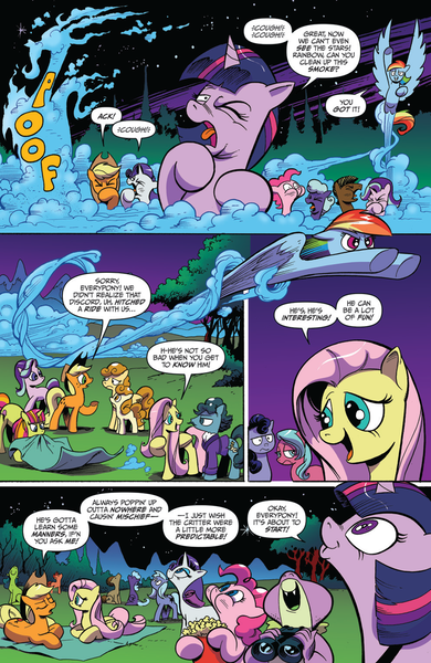 Size: 994x1528 | Tagged: safe, artist:andypriceart, derpibooru import, idw, applejack, fluttershy, pinkie pie, rainbow dash, rarity, spike, starlight glimmer, sweetcream scoops, twilight sparkle, twilight sparkle (alicorn), alicorn, pony, chaos theory (arc), spoiler:comic, spoiler:comic48, accord (arc), be careful what you wish for, mane six, part the first: from chaos comes order, preview