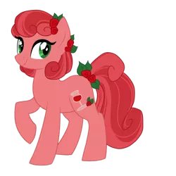 Size: 1024x1024 | Tagged: safe, artist:azure-art-wave, derpibooru import, oc, oc:rose wine, unofficial characters only, earth pony, pony, female, flower, flower in hair, mare, raised hoof, simple background, solo, transparent background