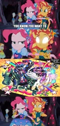 Size: 846x1768 | Tagged: safe, artist:gashi-gashi, derpibooru import, edit, edited screencap, screencap, captain planet, derpy hooves, flash sentry, lyra heartstrings, mane-iac, pinkie pie, princess celestia, spike, sunset shimmer, twilight sparkle, equestria girls, legend of everfree, legend of everfree - bloopers, rainbow rocks, background human, bumblebee, exploitable meme, grimlock, hasbro, megatron, meme, optimus prime, pinkie's mindspace, starscream, sunset sees things, transformers, transformers age of extinction, transformers prime