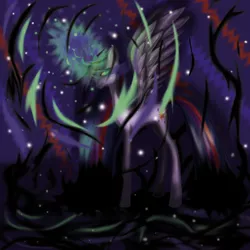 Size: 1000x1000 | Tagged: safe, artist:dominodonnia1, derpibooru import, twilight sparkle, twilight sparkle (alicorn), alicorn, pony, corrupted, corrupted twilight sparkle, dark, dark magic, magic, sombra eyes