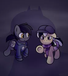 Size: 1024x1152 | Tagged: artist:whitepone, clothes, costume, derpibooru import, fanfic, fanfic art, implied nightmare moon, nightmare night, oc, oc:hard boiled, oc:sweet shine, safe, shadow, starlight over detrot, unofficial characters only