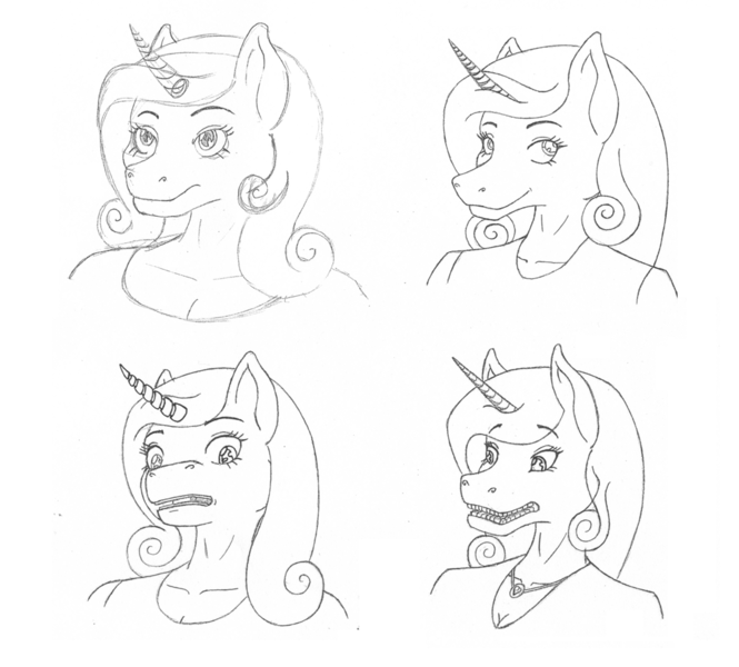 Size: 1000x902 | Tagged: anthro, artist:cosaco, collar, derpibooru import, monochrome, pencil drawing, practice, practice drawing, practice sketch, princess cadance, safe, sketch, smiling, traditional art