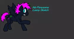 Size: 1046x558 | Tagged: safe, artist:brony96, derpibooru import, oc, oc:loony sketch, unofficial characters only, pegasus, pony, ponysona, solo, swirly eyes