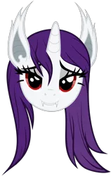 Size: 3800x6000 | Tagged: safe, artist:magister39, derpibooru import, rarity, bat pony, bat pony unicorn, hybrid, pony, unicorn, absurd resolution, bat ponified, bedroom eyes, disembodied head, fangs, head, race swap, raribat, simple background, solo, transparent background, vector, wet, wet mane, wet mane rarity