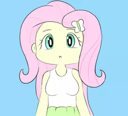 Size: 1102x1000 | Tagged: safe, artist:p-skink, derpibooru import, fluttershy, equestria girls, clothes, solo, tanktop