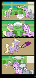Size: 3168x6894 | Tagged: safe, artist:dinkyuniverse, derpibooru import, diamond tiara, dinky hooves, silver spoon, pony, comic:wine essence, ableism, abuse, bully, bullying, chest fluff, comic, crying, dinkybuse, ear fluff, pain, ponyville schoolhouse, school, suffering, unshorn fetlocks