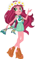 Size: 8608x14566 | Tagged: safe, artist:sugar-loop, derpibooru import, gloriosa daisy, equestria girls, legend of everfree, .ai available, .svg available, absurd resolution, backcard, box art, camp fashion show outfit, clothes, geometric, scarf, shorts, simple background, solo, transparent background, vector