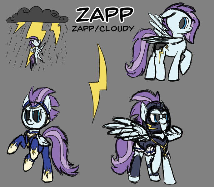 Size: 6336x5546 | Tagged: safe, artist:torusthescribe, derpibooru import, idw, zapp, pegasus, pony, absurd resolution, armor, power ponies, reference sheet, simple background, solo