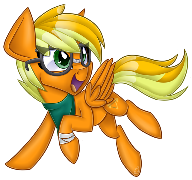 Size: 3932x3683 | Tagged: safe, artist:partylikeanartist, derpibooru import, oc, oc:fletcher, unofficial characters only, pegasus, pony, bandage, bandana, clothes, female, glasses, high res, hipster, leaping, looking back, scarf, simple background, solo, transparent background, wingding eyes