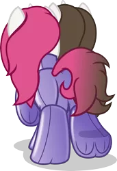 Size: 2128x3116 | Tagged: safe, artist:nxzc88, derpibooru import, oc, oc:pyrisa miracles, oc:vocal love, unofficial characters only, pony, unicorn, bound together, conjoined, conjoined suit, latex, latex suit, plot, simple background, stuck together, together forever, transparent background, underhoof