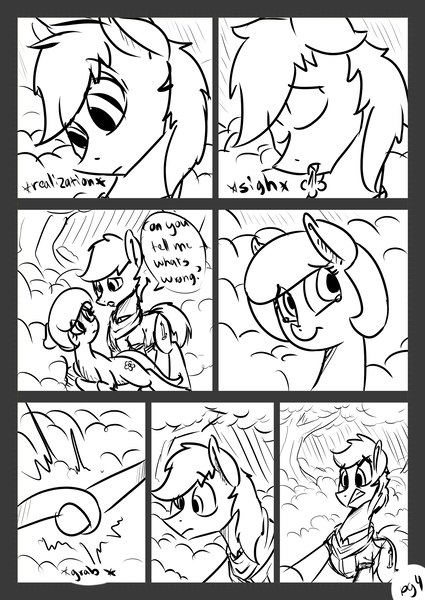 Size: 2481x3503 | Tagged: safe, artist:xxmarkingxx, derpibooru import, oc, oc:flickering light, unofficial characters only, pony, comic:a midnight stroll, comic, cottontail woods, creepy, female, forest, horror, mare, night, scary