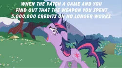 Size: 1000x563 | Tagged: derpibooru import, edit, edited screencap, first world problems, lesson zero, meme, messy mane, mfw, misspelling, obligatory pony, safe, screencap, solo, twilight sparkle, when x and y