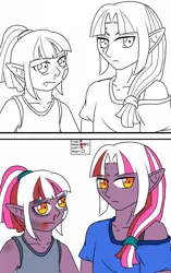 Size: 1270x2016 | Tagged: semi-grimdark, artist:jolliapplegirl, derpibooru import, oc, oc:hazy sky, unofficial characters only, human, equestria girls, adopted offspring, beaten up, black eye, bloodshot eyes, elf ears, equestria girls-ified, humanized, long ears, next generation, nosebleed, parent:twilight sparkle, scar, solo