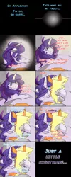 Size: 1000x2500 | Tagged: safe, artist:twilidramon, derpibooru import, applejack, rarity, earth pony, pony, unicorn, ask-rarijack, bed, comic, crying, eyes closed, female, hug, lesbian, mare, nightmare rarijack, rarijack, shipping, smiling, tears of joy, tumblr, unshorn fetlocks