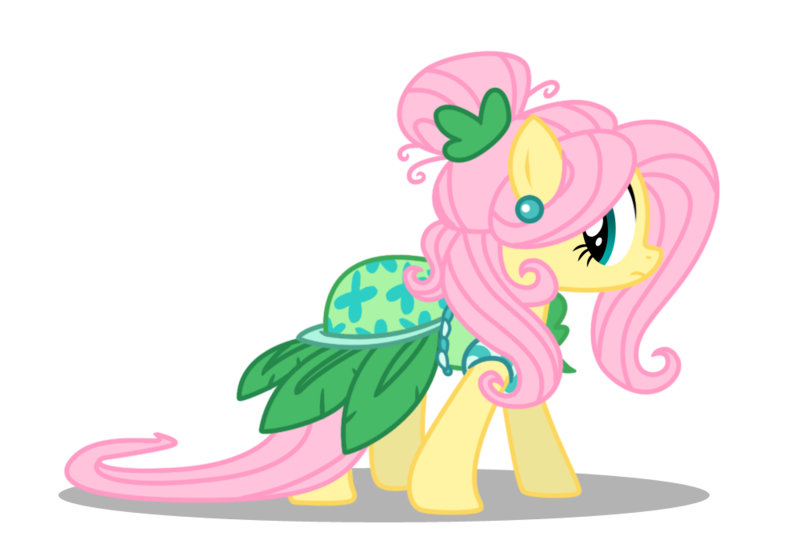 Size: 1000x670 | Tagged: artist:dragonchaser123, clothes, derpibooru import, dress, fluttershy, green isn't your color, hair bun, safe, simple background, solo, transparent background, vector