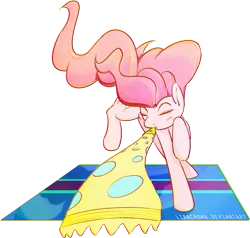 Size: 1880x1790 | Tagged: artist:liracrown, derpibooru import, eyes closed, party horn, pinkie pie, safe, simple background, solo, transparent background
