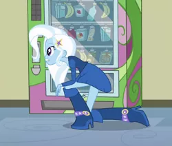 Size: 698x592 | Tagged: safe, derpibooru import, screencap, trixie, equestria girls, cropped, solo, vending machine