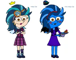 Size: 1548x1217 | Tagged: safe, artist:runepatriarch, derpibooru import, indigo zap, equestria girls, clothes, crossover, crystal prep academy uniform, dress, lipstick, nail polish, school uniform, smiling, the fairly oddparents