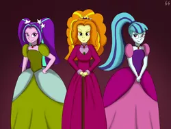 Size: 1920x1440 | Tagged: safe, artist:egstudios93, derpibooru import, adagio dazzle, aria blaze, sonata dusk, equestria girls, anastasia tremaine, cinderella, clothes, crossover, disney, dress, drizella tremaine, lady tremaine, the dazzlings