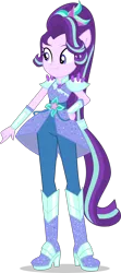 Size: 2674x6000 | Tagged: safe, artist:limedazzle, derpibooru import, edit, part of a set, vector edit, starlight glimmer, equestria girls, legend of everfree, absurd resolution, alternate universe, boots, clothes, crystal guardian, high heel boots, ponied up, ponytail, request, simple background, smiling, solo, sparkles, transparent background, vector